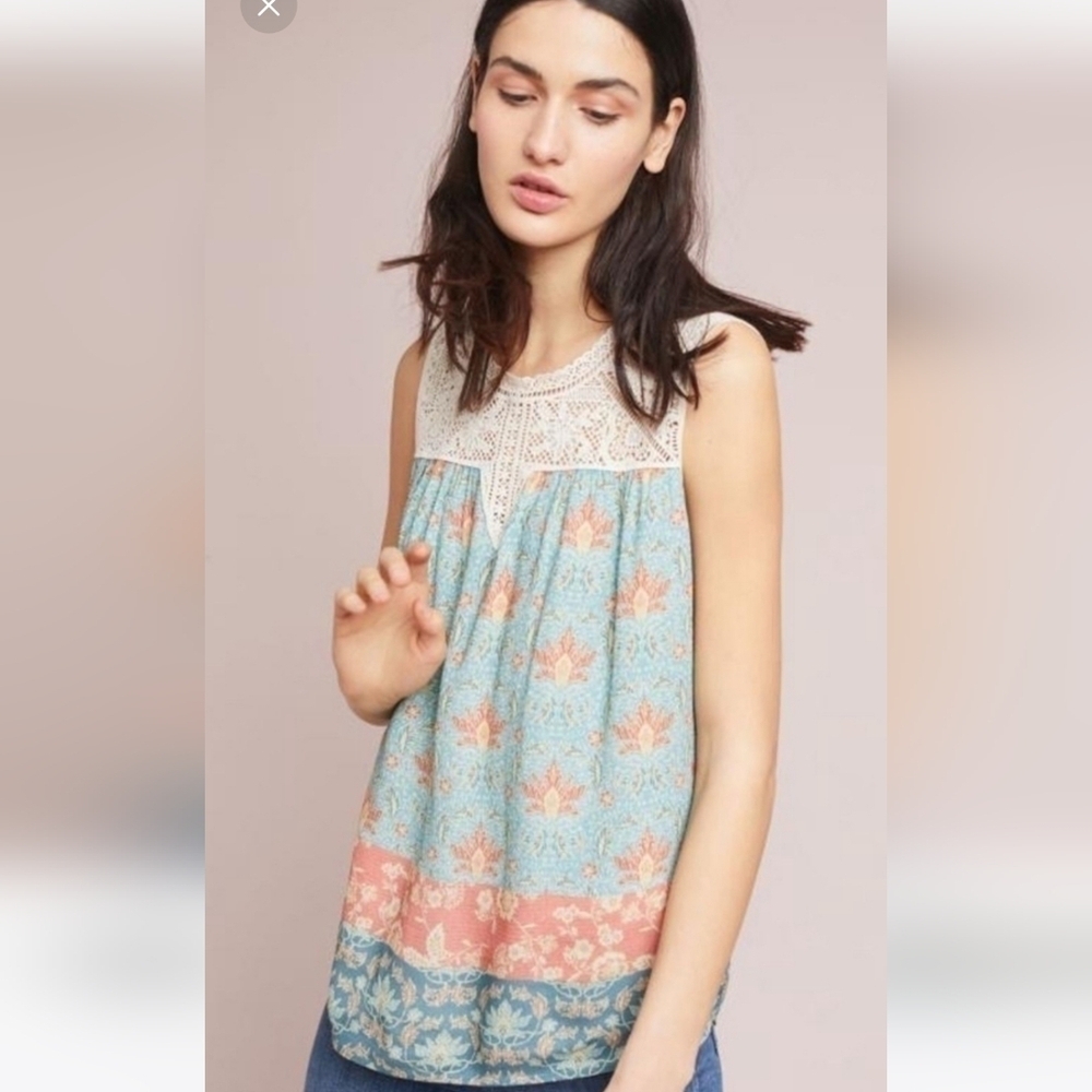 Anthropologie Maeve Laced Eleanor Blouse Women’s Size S